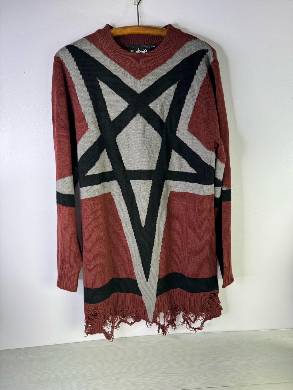 Killstar Star Crux Knit Sweater In A Red Colorway Size Medium